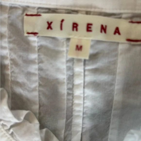 Xirena Cotton Button Down With Yoke Front/Back Details And Ruffles Size M - Picture 4 of 4